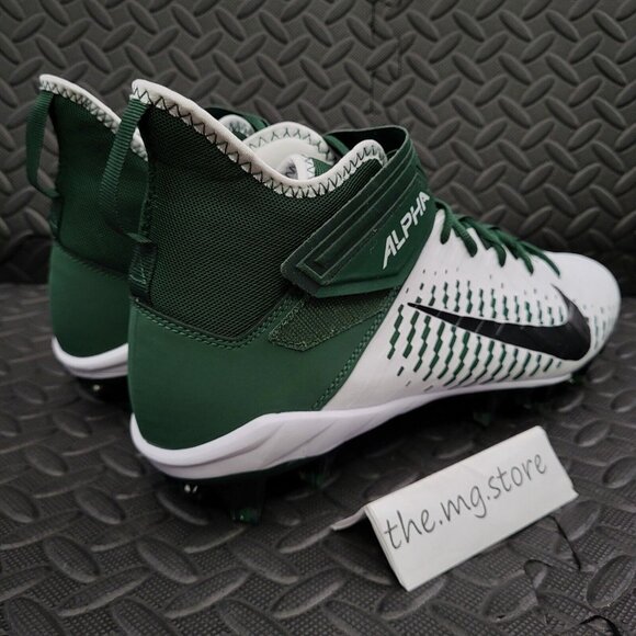 Nike Alpha Menace Pro 2 Mid Football Cleats White Green BV3945-107 Men's Sz 12.5 - Picture 3 of 7